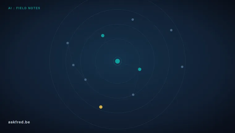Abstract network of connected nodes: the AI industry's web of investments and dependencies.